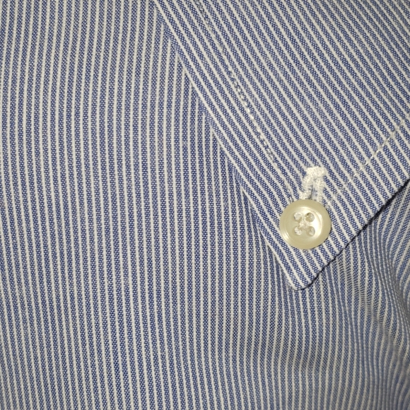 RALPH LAUREN BLUE COTTON DRESS SHIRT - Picture 8 of 8